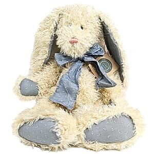 Boyds Bears "Wedgewood" Rabbit Bunny w/Blue Bow Print Tie and Paws 17" Long